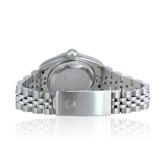 ROLEX DATEJUST SALMON DIAMOND DIAL 18KW FLUTED STEEL JUBILEE WATCH 26 MM 69174 - Picture 6 of 6